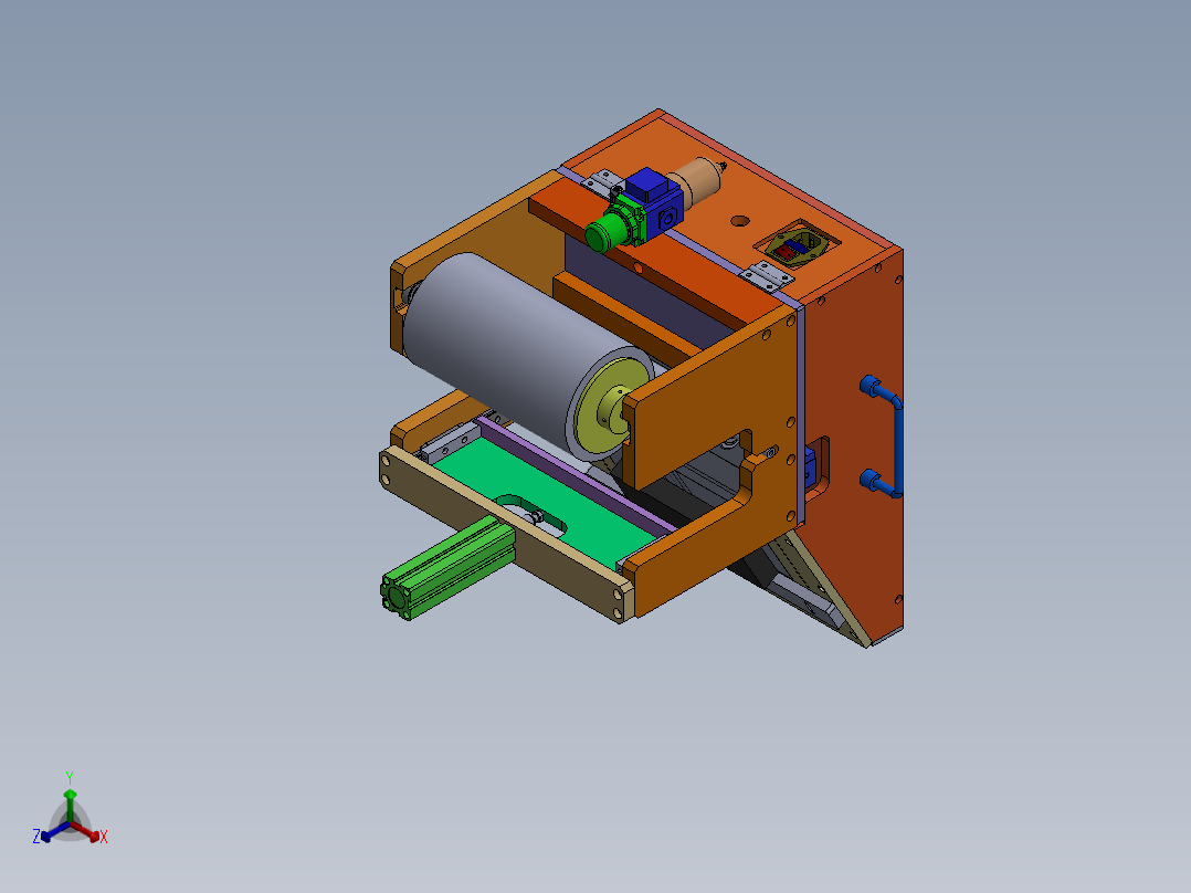 定尺切包装覆膜治具sw19正等轴测图