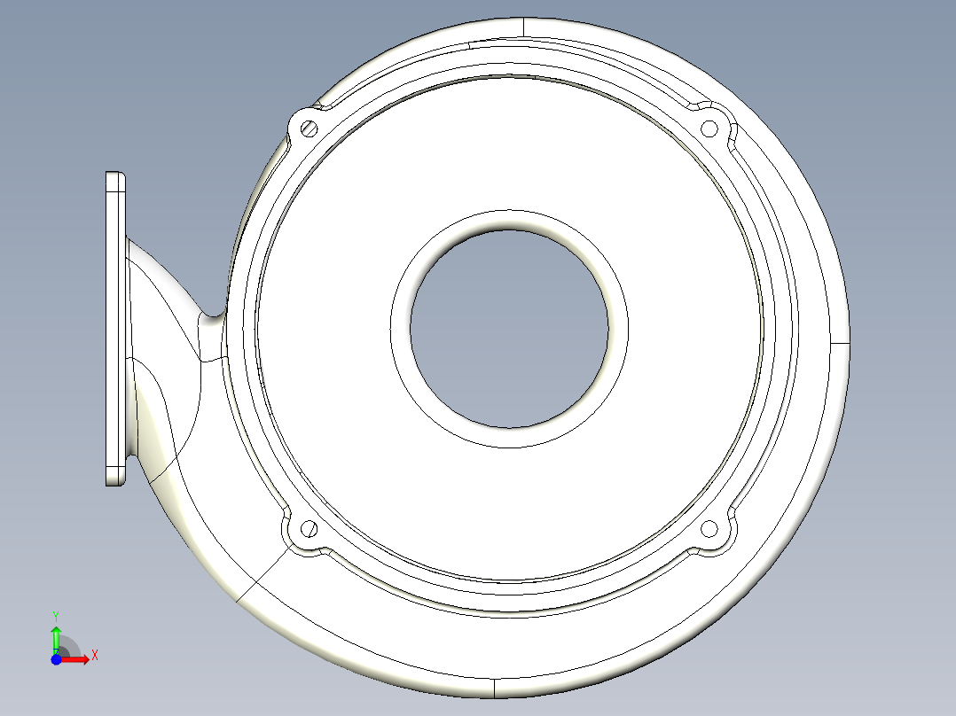 潜水泵泵壳3D模型前视图