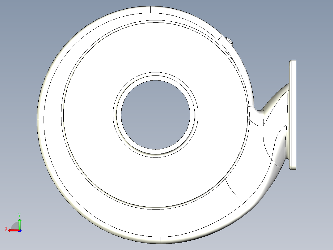 潜水泵泵壳3D模型后视图