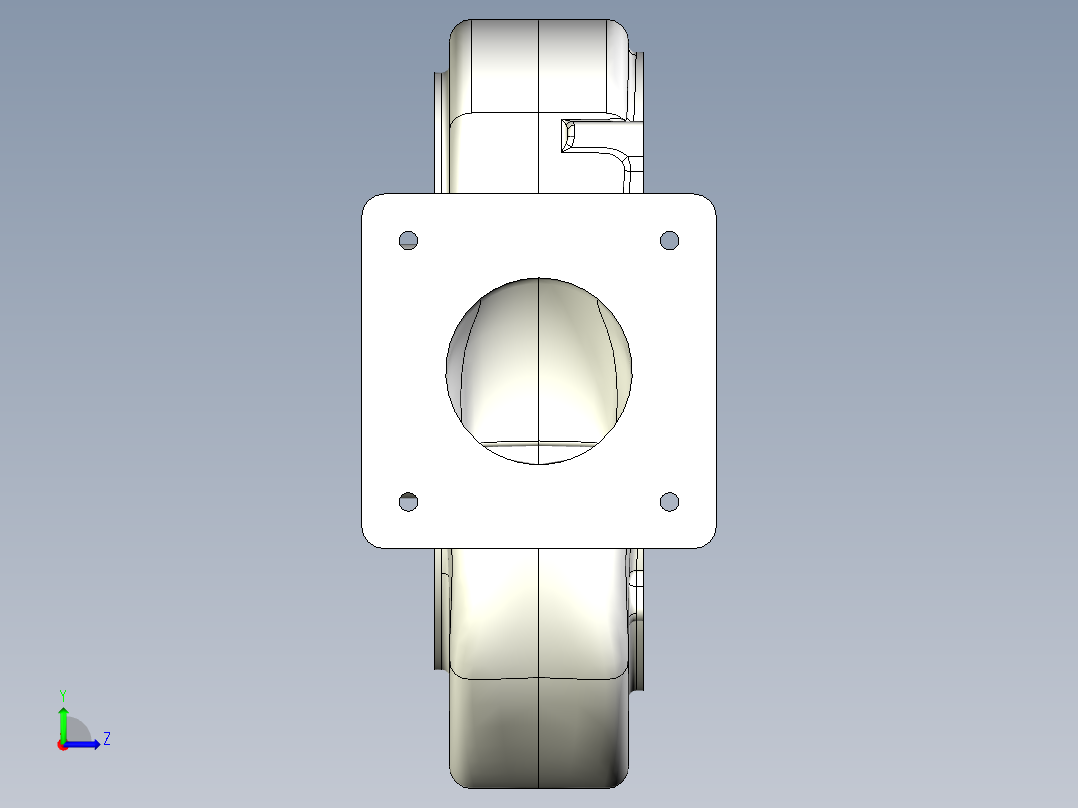 潜水泵泵壳3D模型左视图