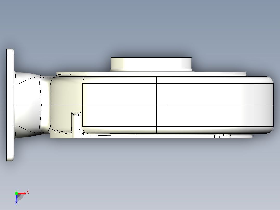 潜水泵泵壳3D模型俯视图