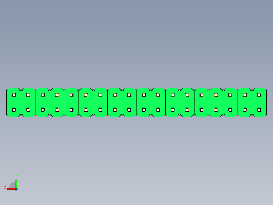 彩色公头100mil（2.54mm）系列-DS1021_green_2x18p_100mil_Type1_rev1.0后视图