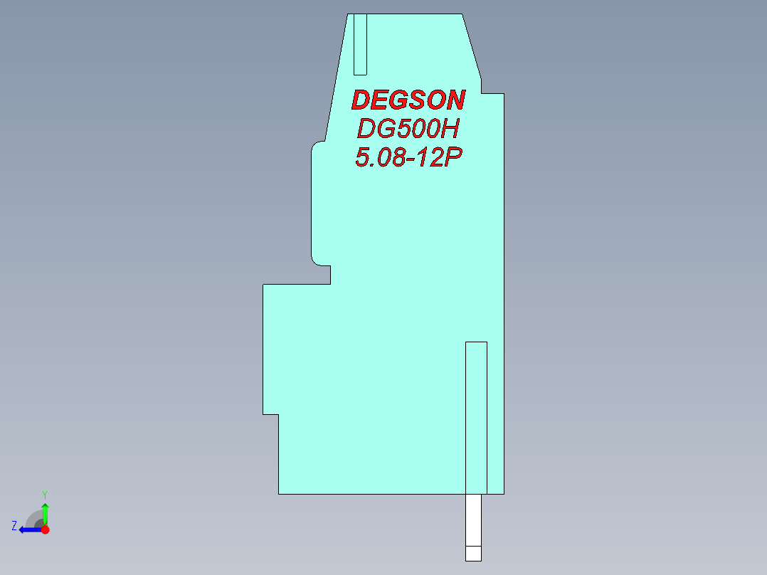 DEGSON DG500 系列 5.05.087.62mm 接线端子-DG500H-5.08-12P-14-00AH右视图