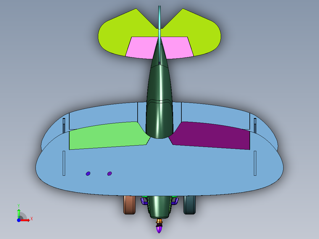 Q版螺旋桨战斗机前视图