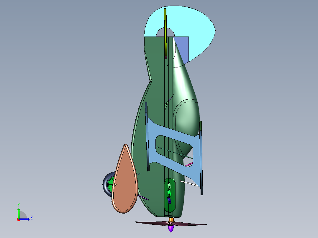 Q版螺旋桨战斗机左视图