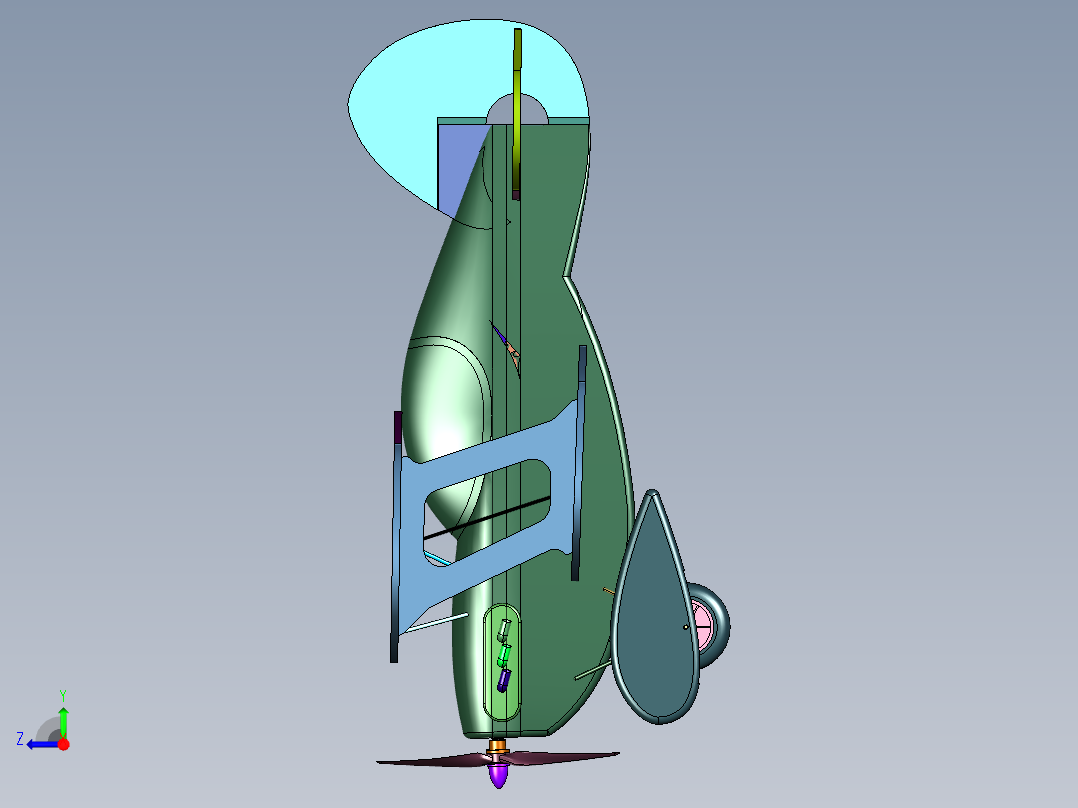 Q版螺旋桨战斗机右视图