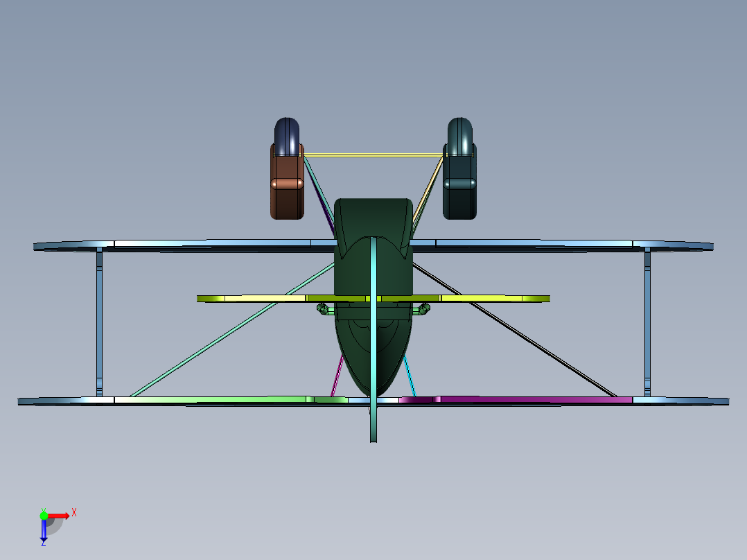 Q版螺旋桨战斗机俯视图