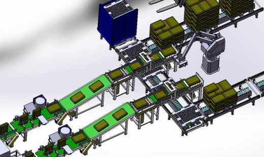 机器人码垛生产线 非标自动化设备3D图纸3D模型缩略图