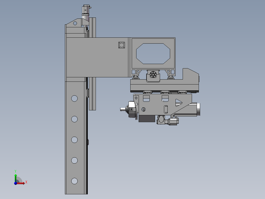 大型搅拌摩擦焊接设备模型结构SW模型图前视图