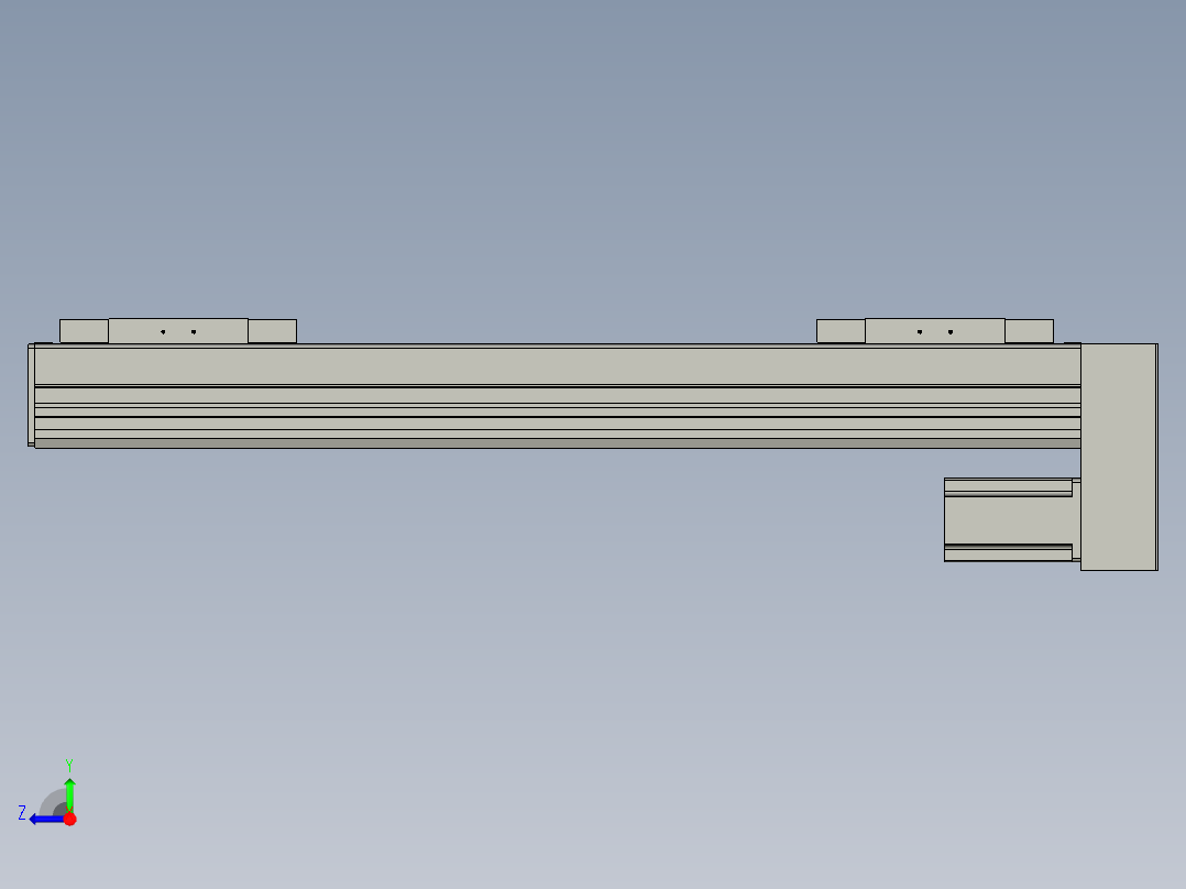 直线模组WG-LHC12-S500-D设计图纸右视图