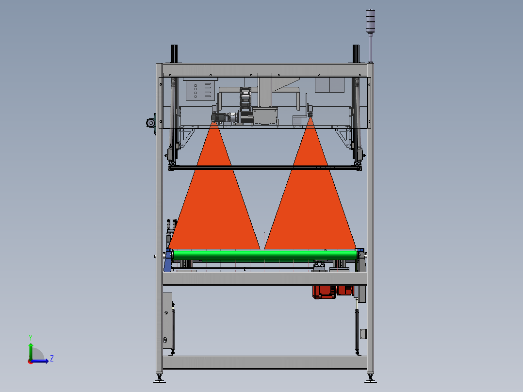 薄板尺寸ccd检测机左视图