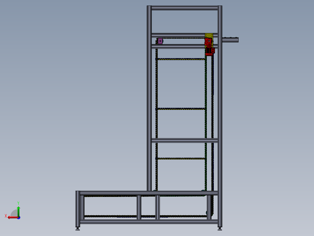 连续提升机后视图