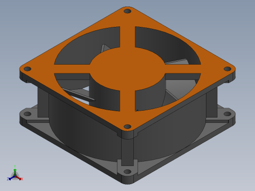 92毫米x92毫米风扇正等轴测缩略图