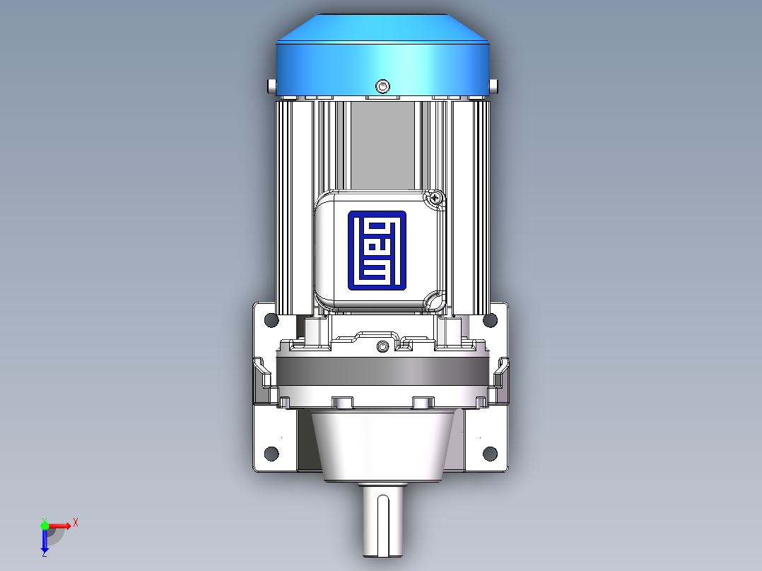 电机 带摆线针减速机俯视图