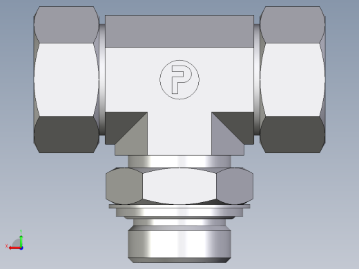 卡套式工业通用硬管接头EO_Adjustable_locknut_branch_tee_TEE28ZLRCF后视缩略图