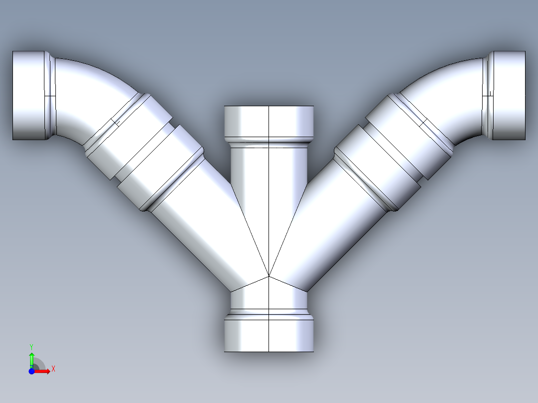 船舶管路系统S11_SeaDrainPLUS_DoubleComboWye-SxSxSxS_37E268201_1-1-2in Sea Drain Plus - Double Wye - SxSxSxS前视图