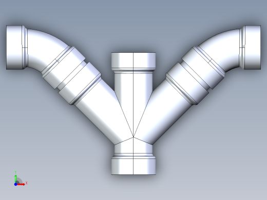 船舶管路系统S11_SeaDrainPLUS_DoubleComboWye-SxSxSxS_37E268201_1-1-2in Sea Drain Plus - Double Wye - SxSxSxS前视缩略图