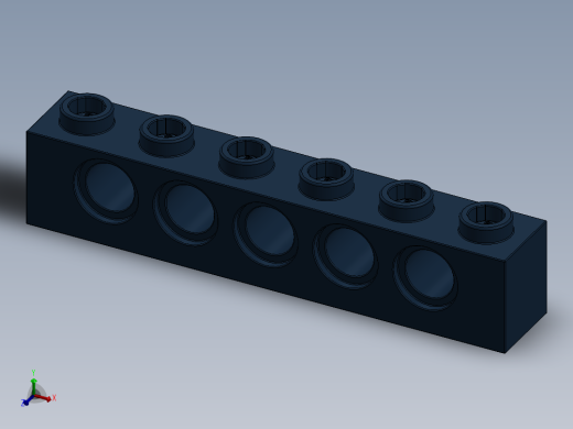 乐高机械组积木（横梁）-4261930 - 3894 Earth Blue Technic Brick 1 x 6 with Holes