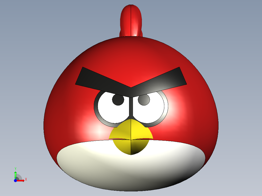 愤怒的小鸟 STP STL前视图