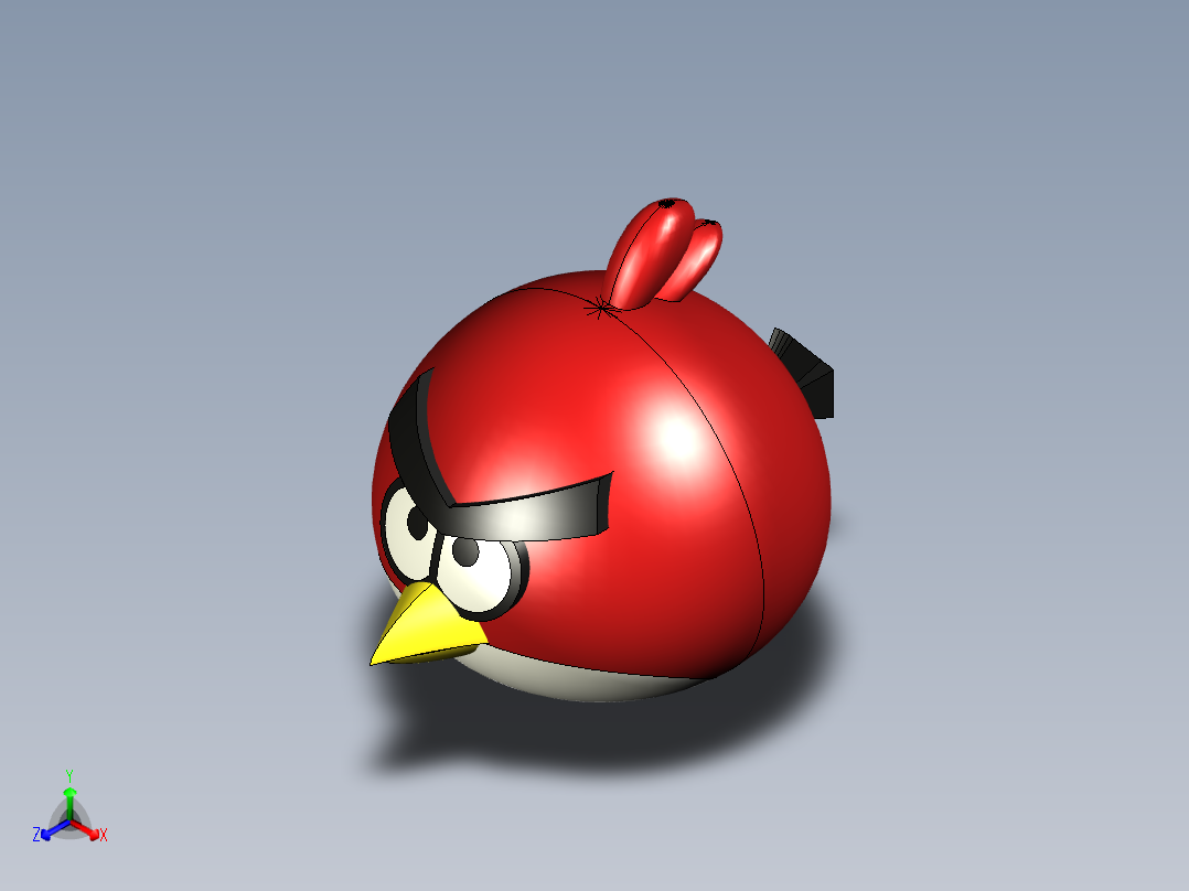 愤怒的小鸟 STP STL正等轴测图