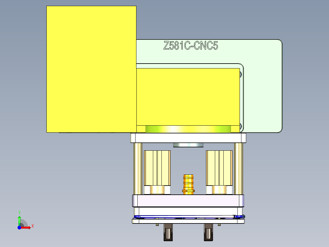 Z581C笔记本CNC工装夹具三维模型-CNC5-0827前视图