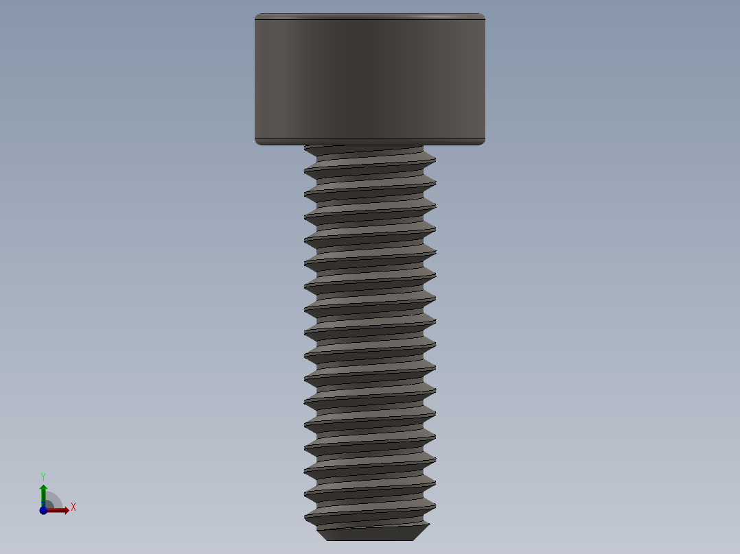 Screw_DIN_912_M4x12F_A2.SLDPRT公制内六角螺钉前视图