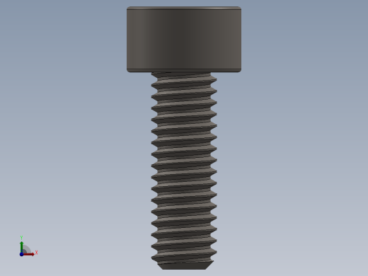 Screw_DIN_912_M4x12F_A2.SLDPRT公制内六角螺钉前视缩略图