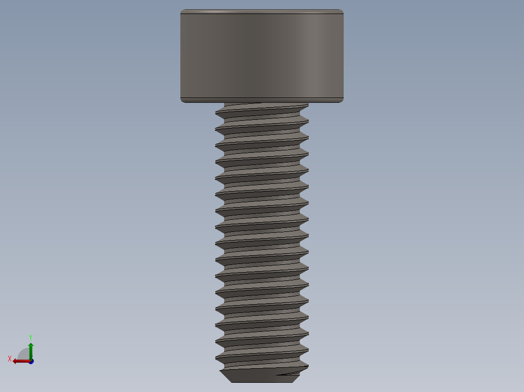 Screw_DIN_912_M4x12F_A2.SLDPRT公制内六角螺钉后视图