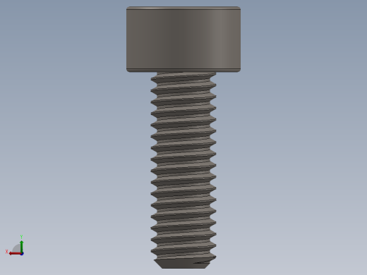 Screw_DIN_912_M4x12F_A2.SLDPRT公制内六角螺钉后视缩略图