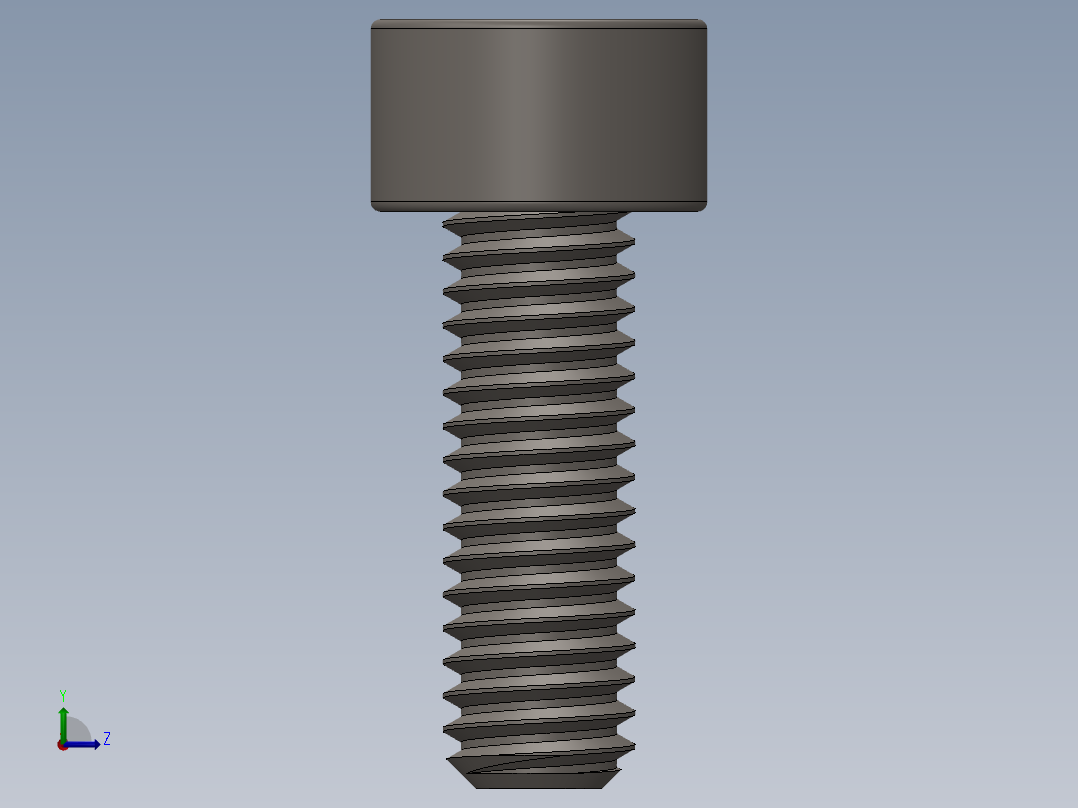 Screw_DIN_912_M4x12F_A2.SLDPRT公制内六角螺钉左视图