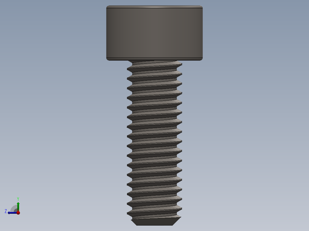 Screw_DIN_912_M4x12F_A2.SLDPRT公制内六角螺钉右视图