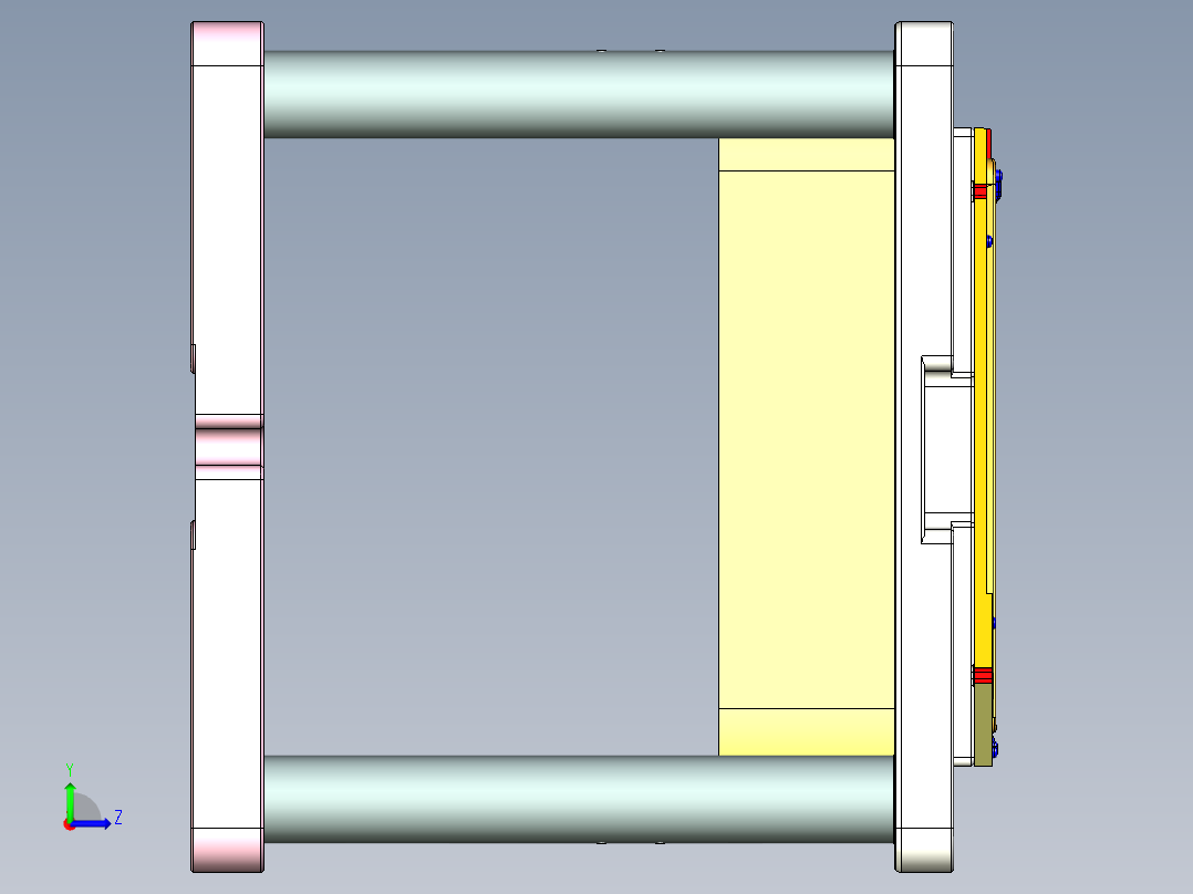 铝制电脑A壳粗铣内腔工装治具模型三维+CAD左视图