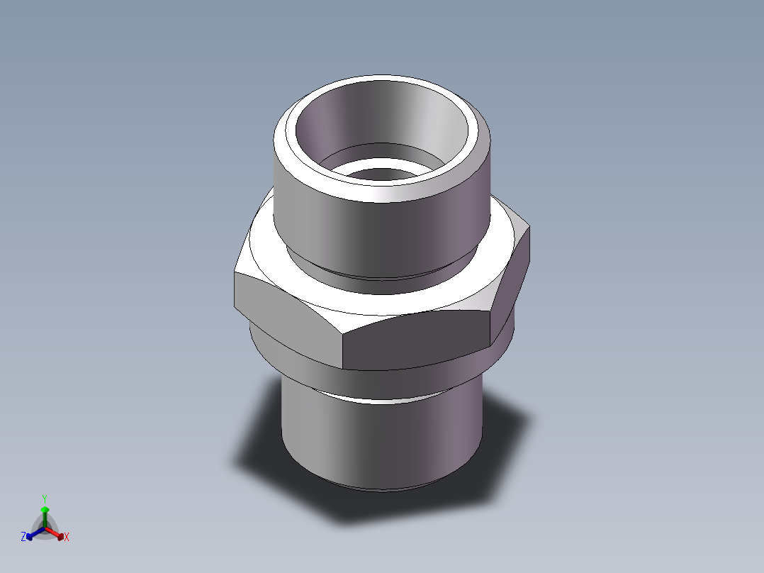 英制管螺纹ED密封、1CB-18-06WD正等轴测图