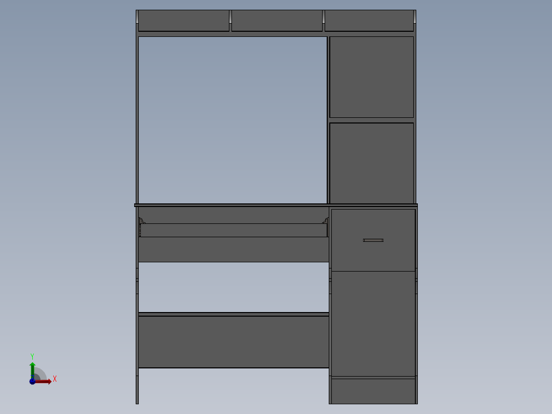 电脑桌(39)前视图