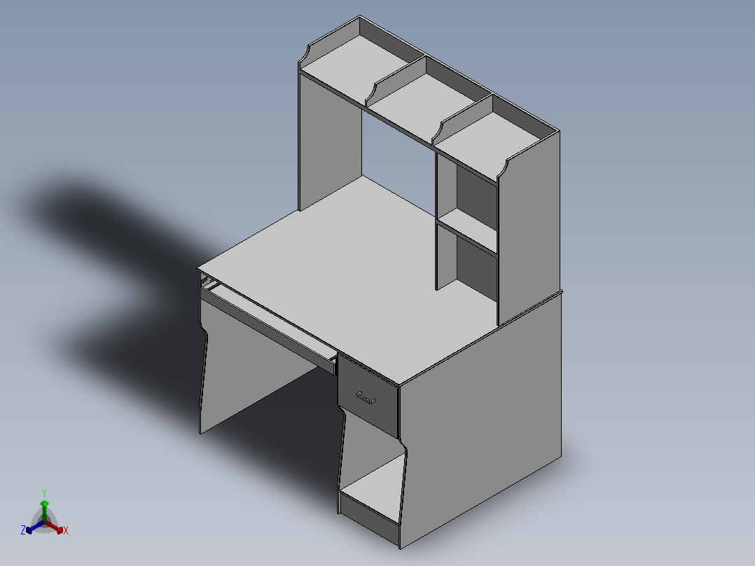 电脑桌(39)正等轴测图