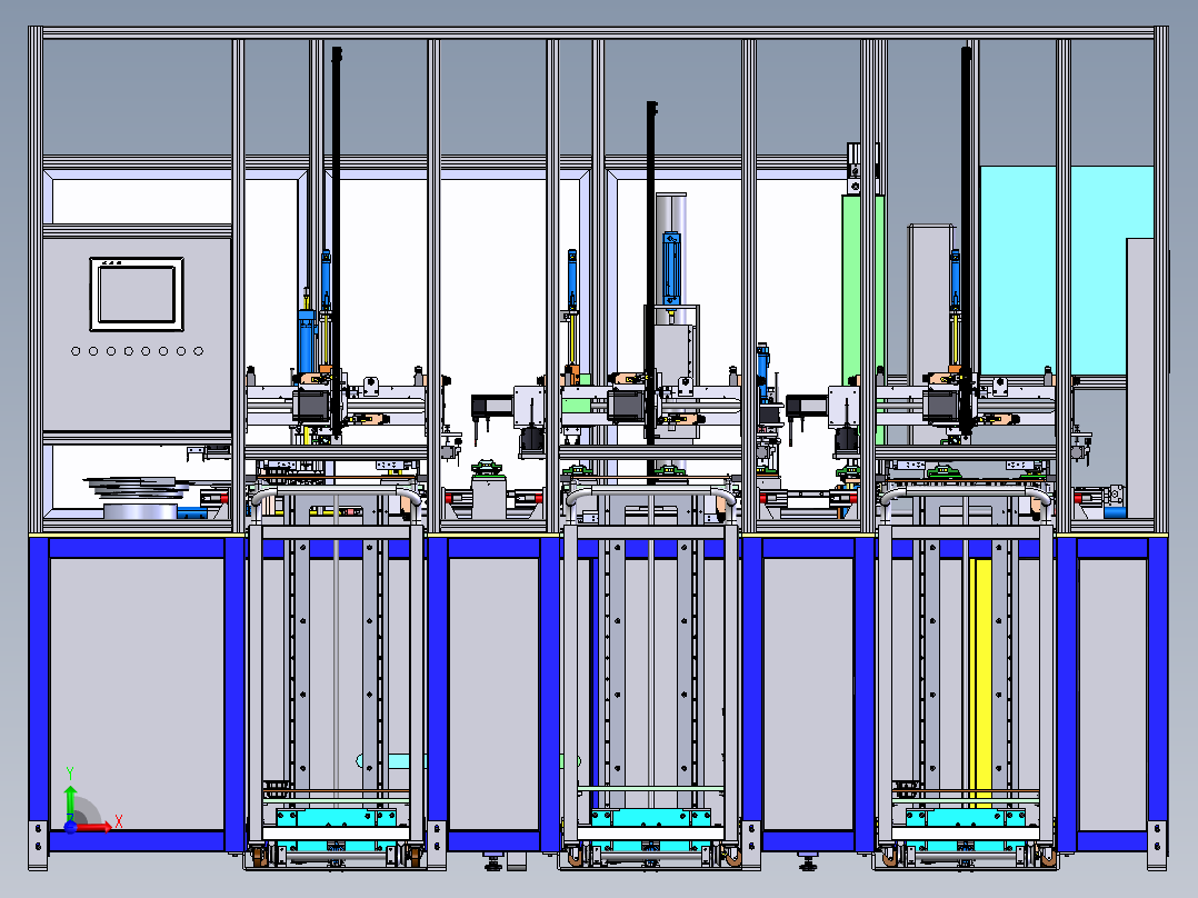 汽车尾灯自动组装机step前视图