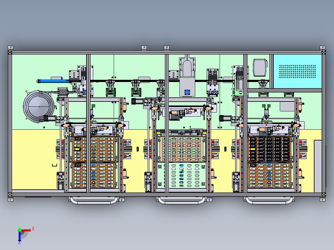 汽车尾灯自动组装机step俯视图