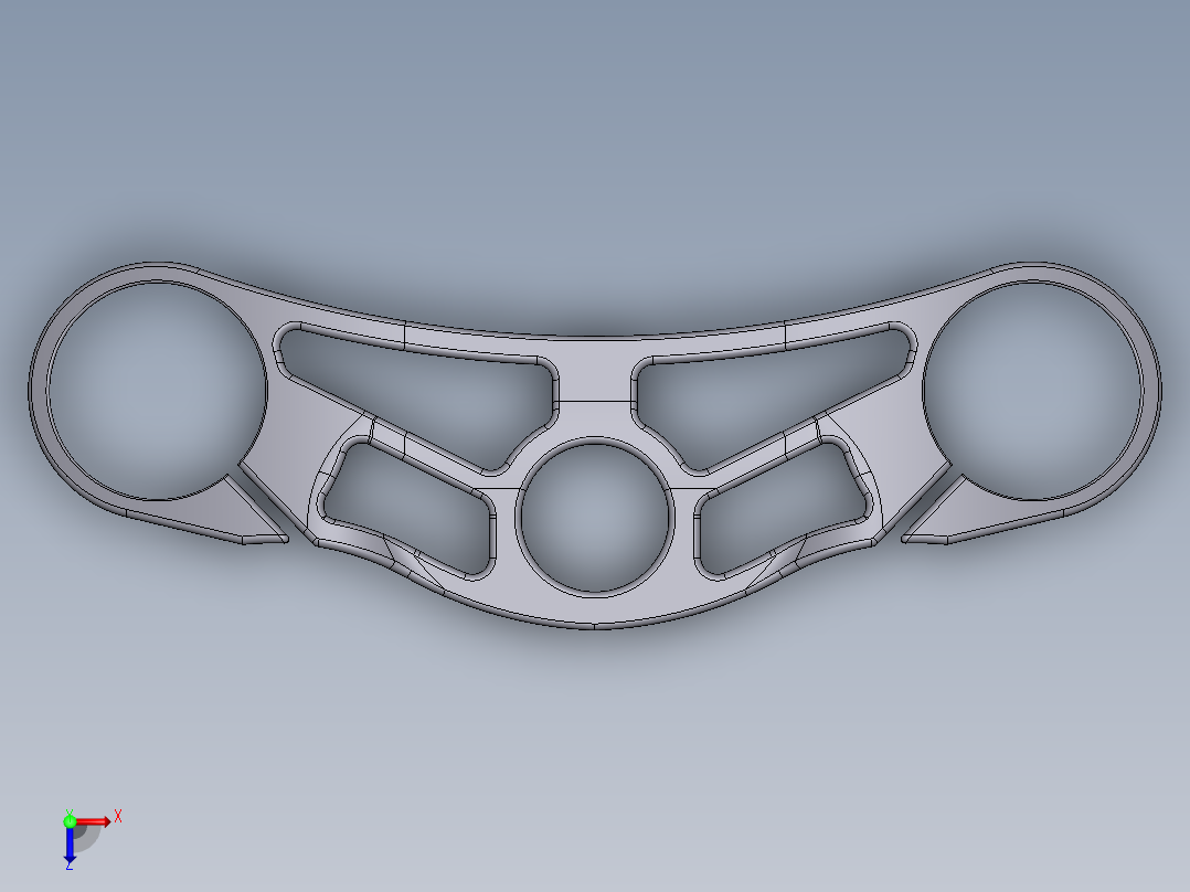 铃木gsxr1000 减震三口钳 3D模型SolidWorks三维设计图俯视图