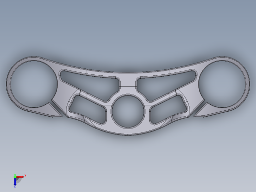 铃木gsxr1000 减震三口钳 3D模型SolidWorks三维设计图俯视缩略图
