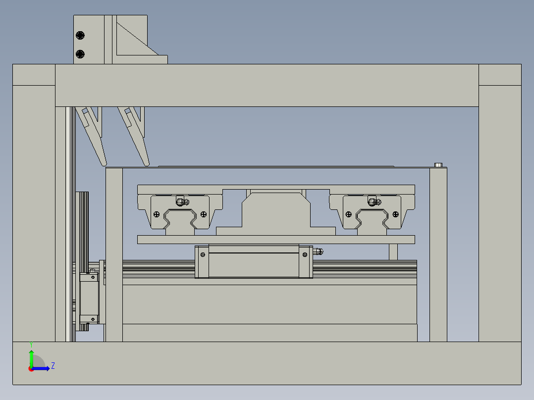 自带导向结构的锡膏印刷机左视图