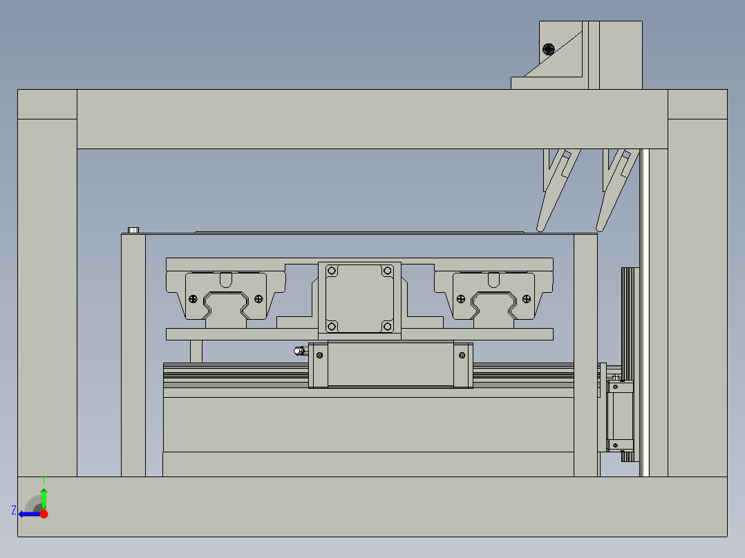 自带导向结构的锡膏印刷机右视图