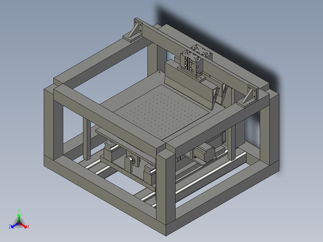 自带导向结构的锡膏印刷机正等轴测图