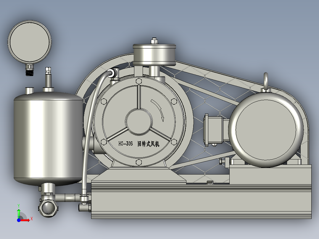 窑轮带冷却风机前视图
