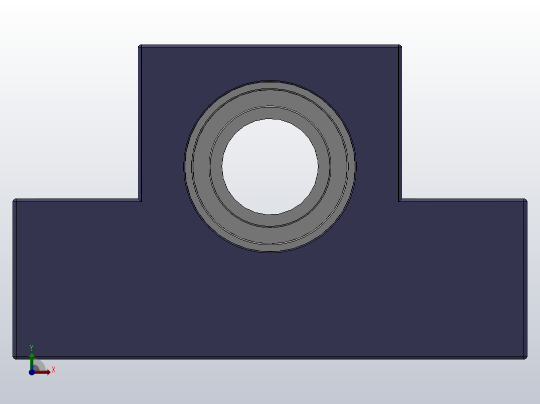 LEF支撑侧[LEF15]轴承固定座，轴承座，丝杠支座前视图