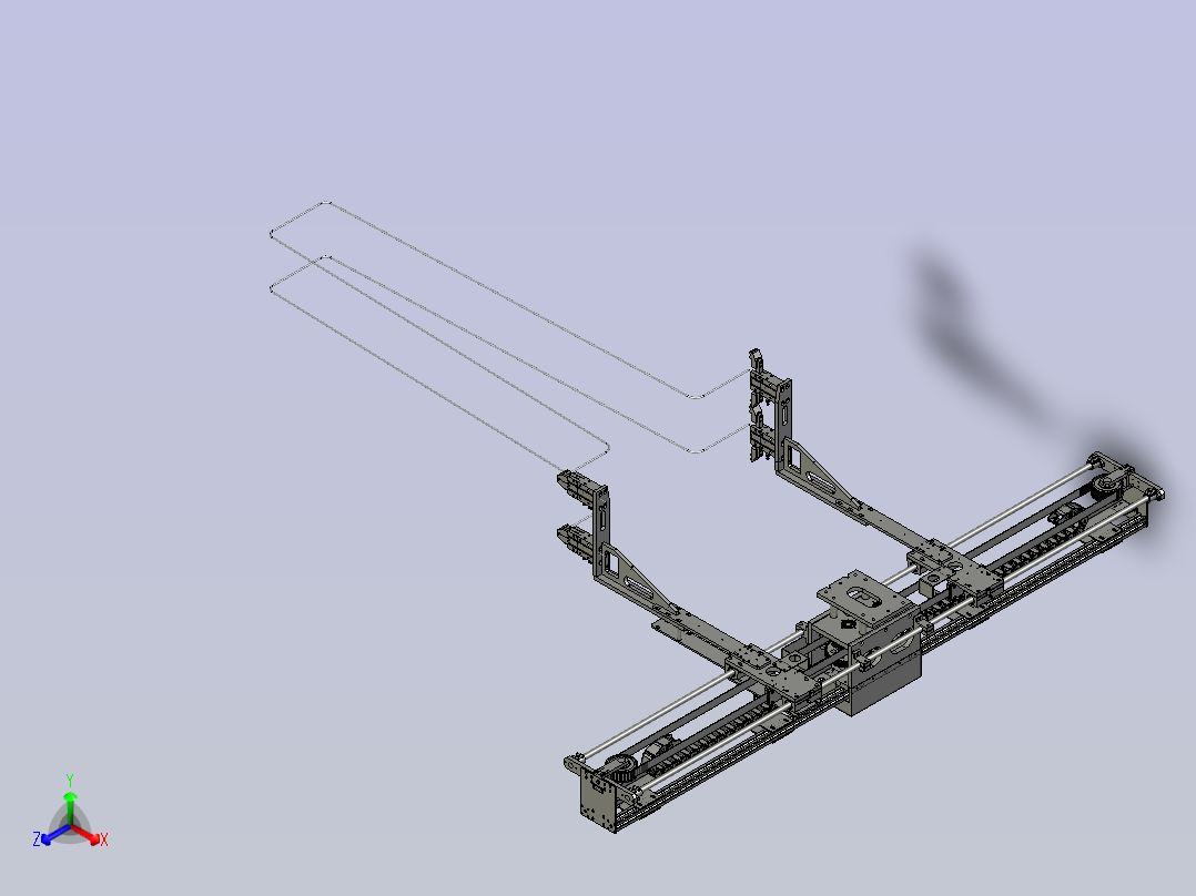 皮带拉料夹料主视图