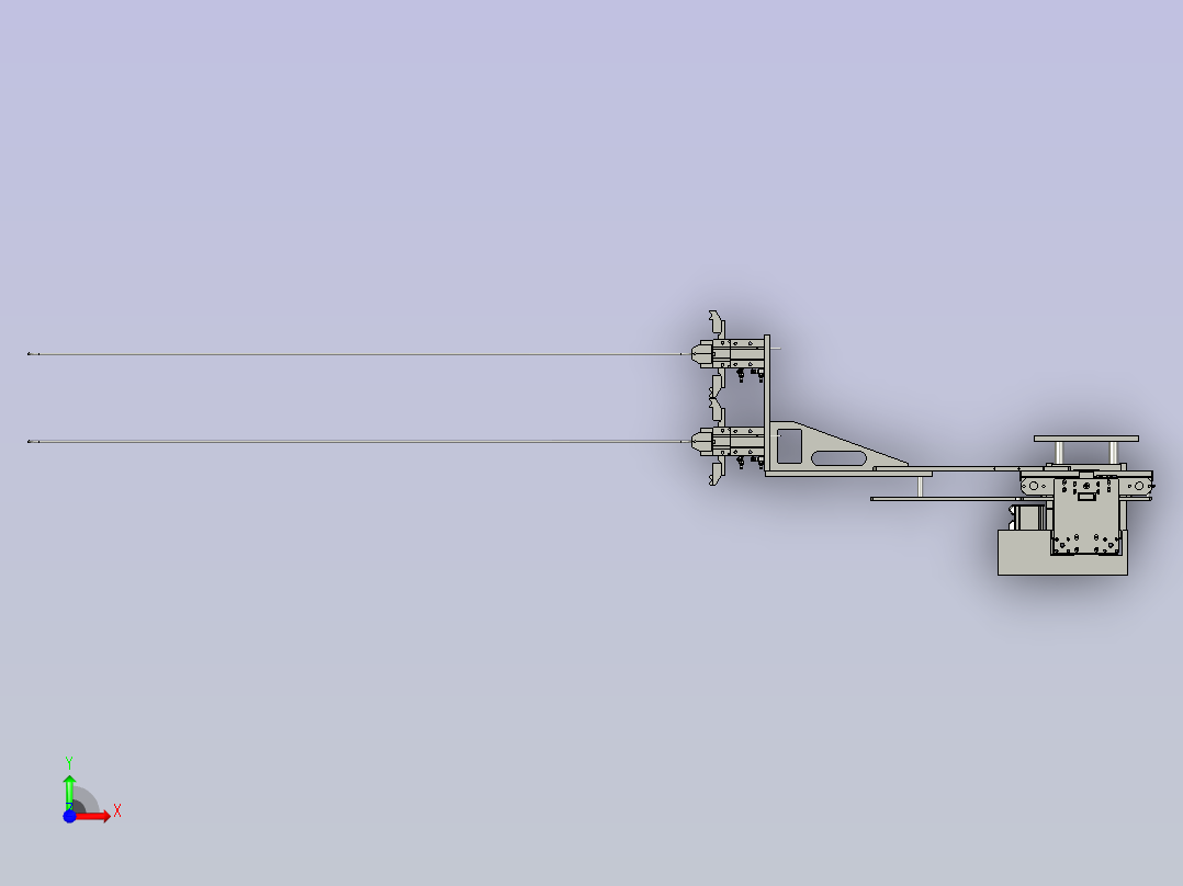 皮带拉料夹料前视图