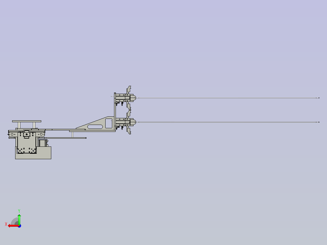 皮带拉料夹料后视图