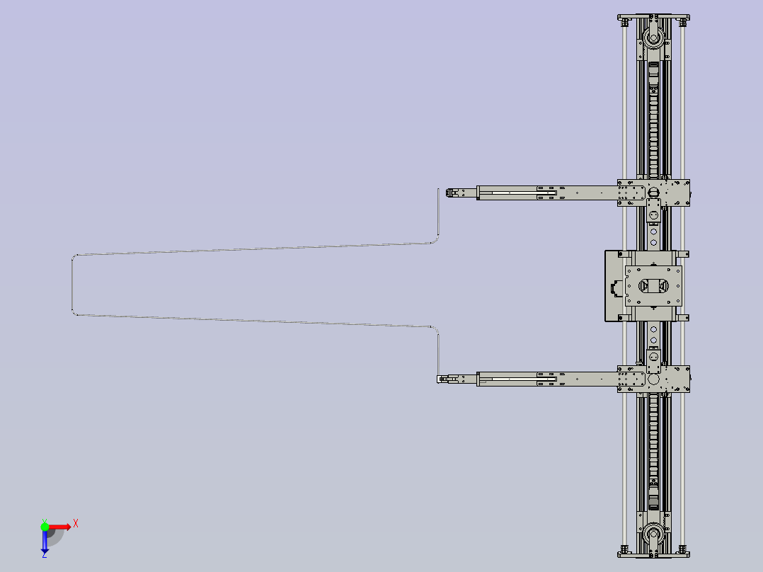 皮带拉料夹料俯视图