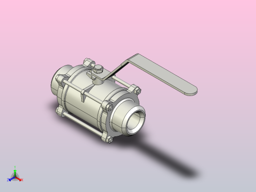 全通径1000PSI不锈钢对焊球阀_缩径DN20_1正等轴测缩略图