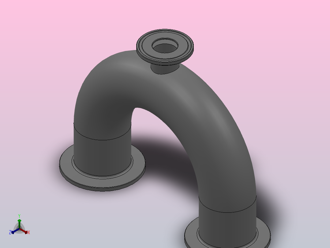 180°卡式U型三通[1506209-000250]主视图